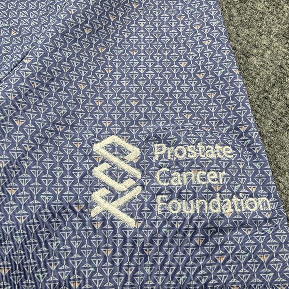 Peter Millar Shirt Mens Medium Blue Martini Glass AOP Summer Comfort Polo Golf - Picture 14 of 16